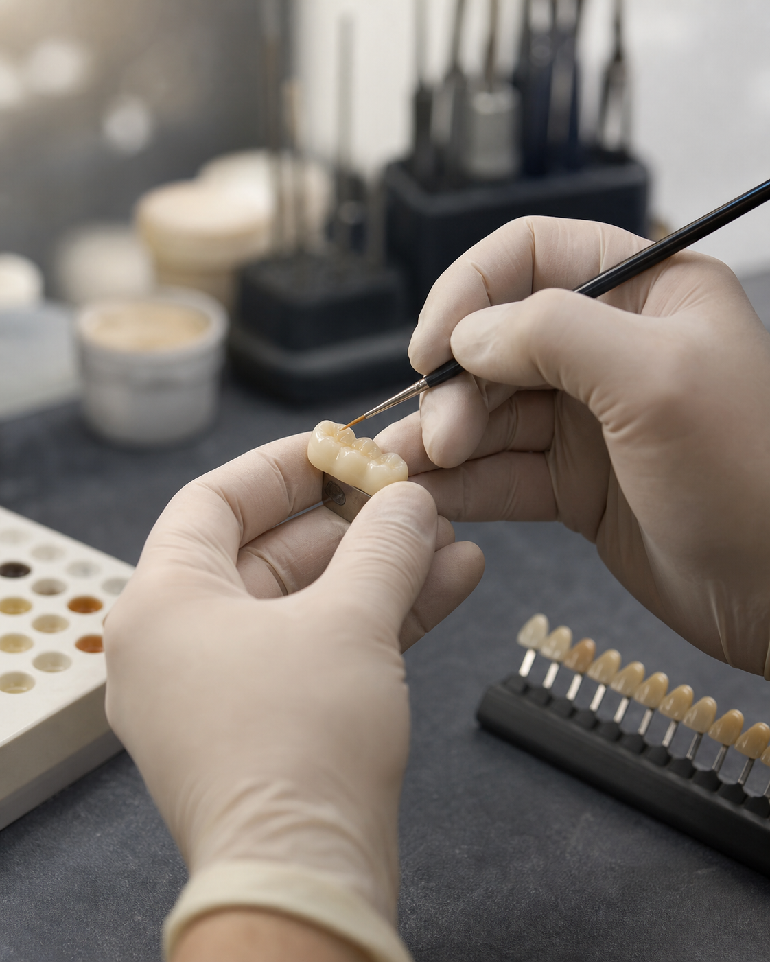 Detailed ceramic colour characterization performed by hand